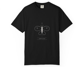 T-shirt illustration de papillon de nuit naturalisé victorien | Illustration au trait d'un spécimen de musée
