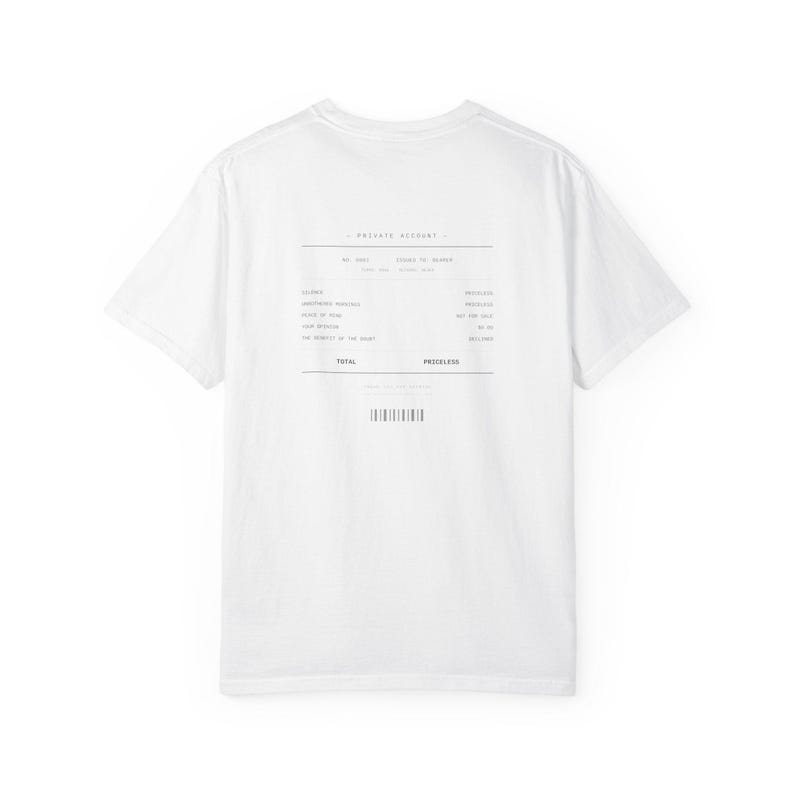 T-shirt imprimé au dos style thermique avec reçu/facture image 1