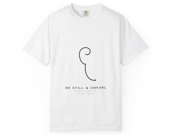 T-shirt « Be Still & Unfold » (Ferrule Lineart) | Zen botanique minimaliste