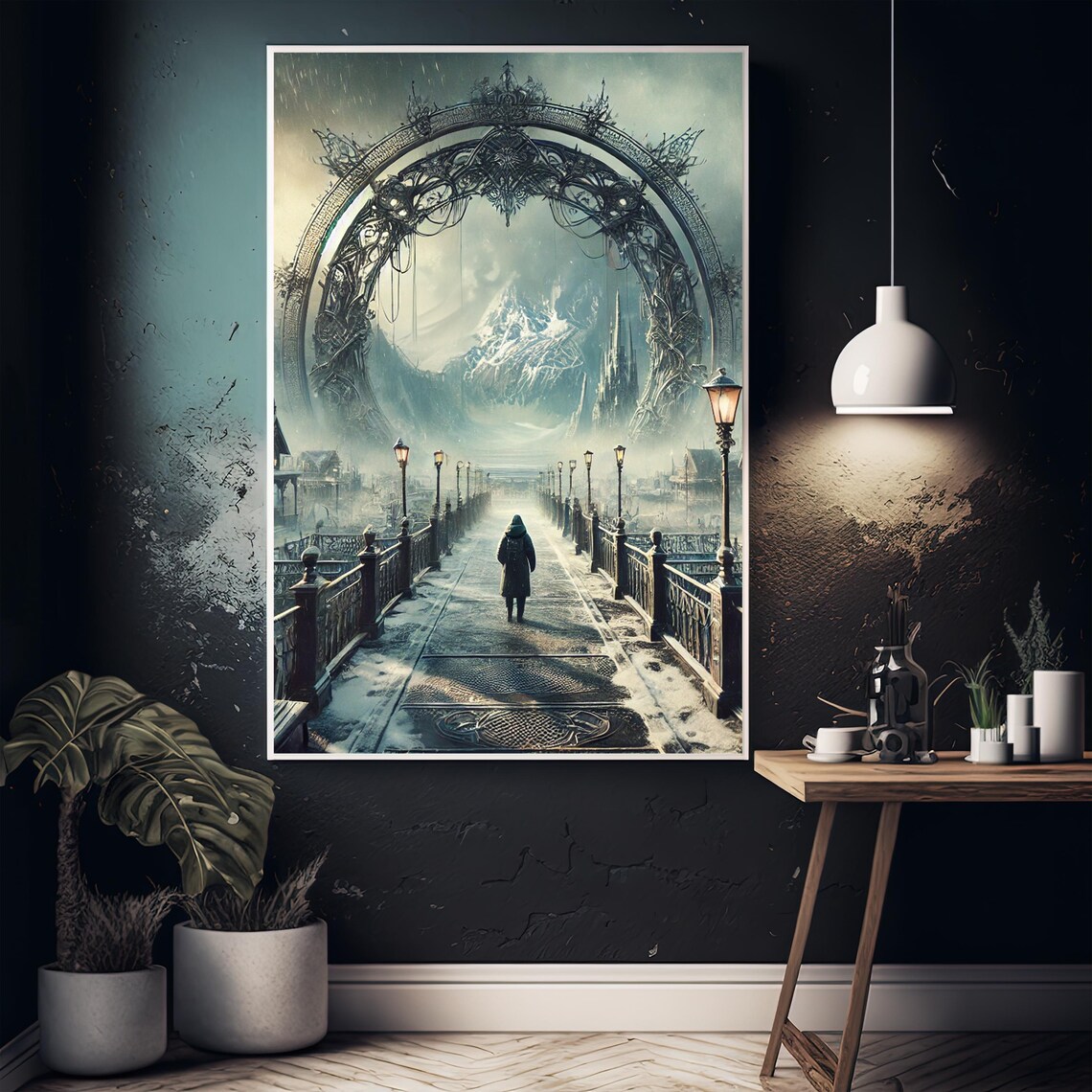 Victorian Scifi Portal Postapocalyptic World Digital Art Print Etsy
