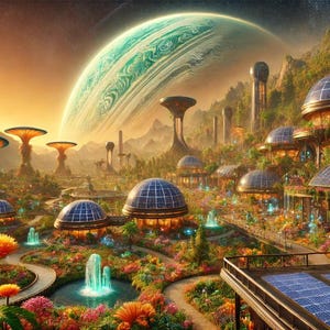 Solarpunk City Art Print | Futuristic Eco City Poster | Sustainable Architecture