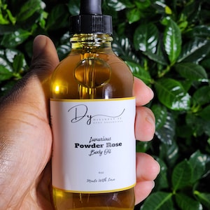 Luxurious Powder Rose Body Oil - Hydrating & Nourishing Organic Skincare, Delicate Rose Scent, Vegan and Cruelty-Free, Handmade Body Oil