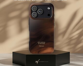 Custom Bible Verse Phone Case| Psalm 46:5 Brown Swirl Phone Case | Scripture iPhone Case