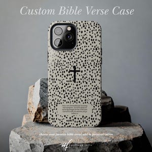 Custom Bible Verse Phone Case| Dalmatian Spots Cross Phone Case | Double Layered | Bible Verse Joshua 1:9
