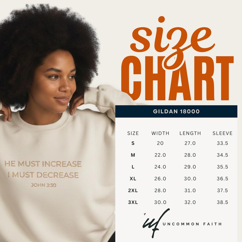 Embroidered Christian Sweatshirt | John 3:30 Faith Apparel, He Must Increase and I Decrease image 4