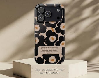 Custom Bible Verse Floral Phone Case | Christian Faith Scripture Personalization