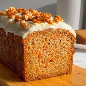 Carrot Cake Loaf with Cream Cheese Icing| PDF recipe with pictures | Carrot Cake Recipe | How To Bake | YummyDessertUS