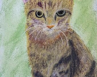 Custom Pet Pastel Portrait, Handmade Art Gift (Unframed)