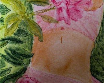 Recharge: Art Print, Woman with Flowers, Feminine Illustration