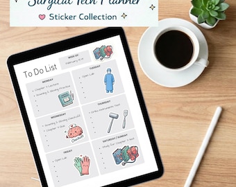 Planer-Sticker für OP-Fachkräfte (digitaler Download), OP-Symbole, Anatomie-Figuren, witzige Organ-Wortspiele, Pastellfarben