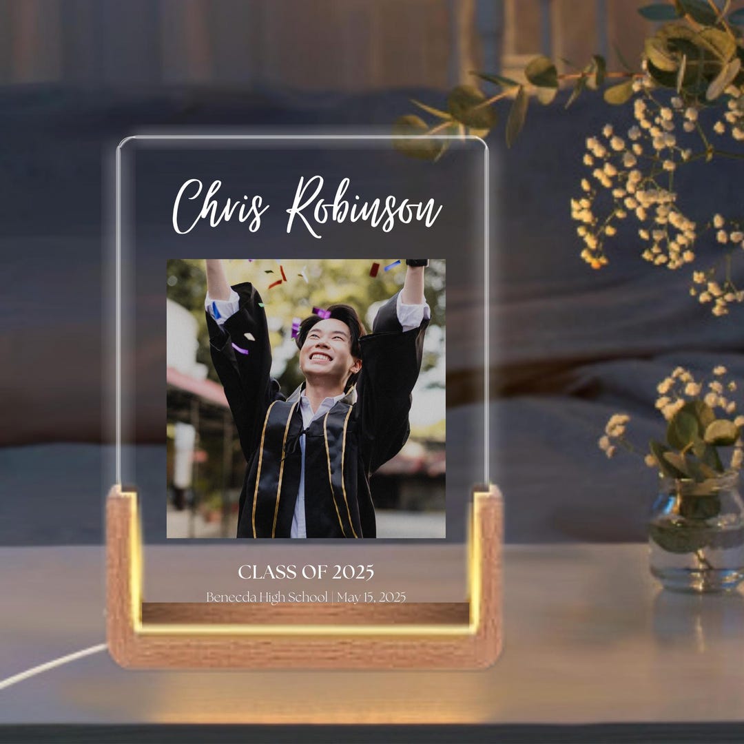 Custom Graduation Photo Night Light –vertical Acrylic Lamp With U ...