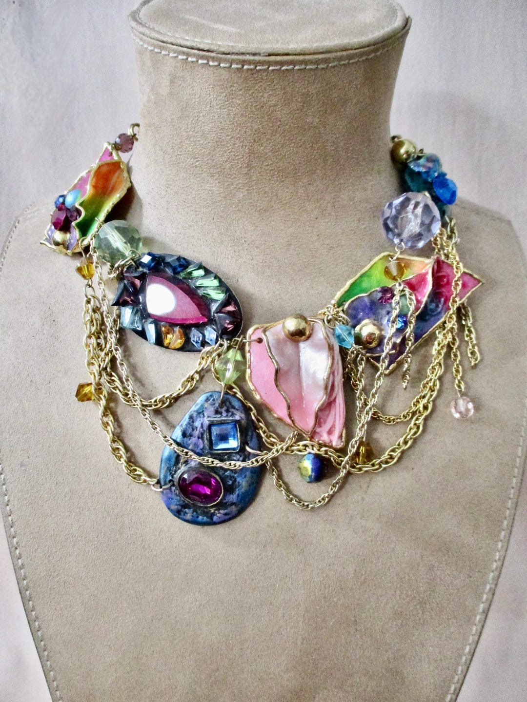 SALE Scene Stealer: New Wave Punk Modernist Choker Necklace 80s Vintage ...