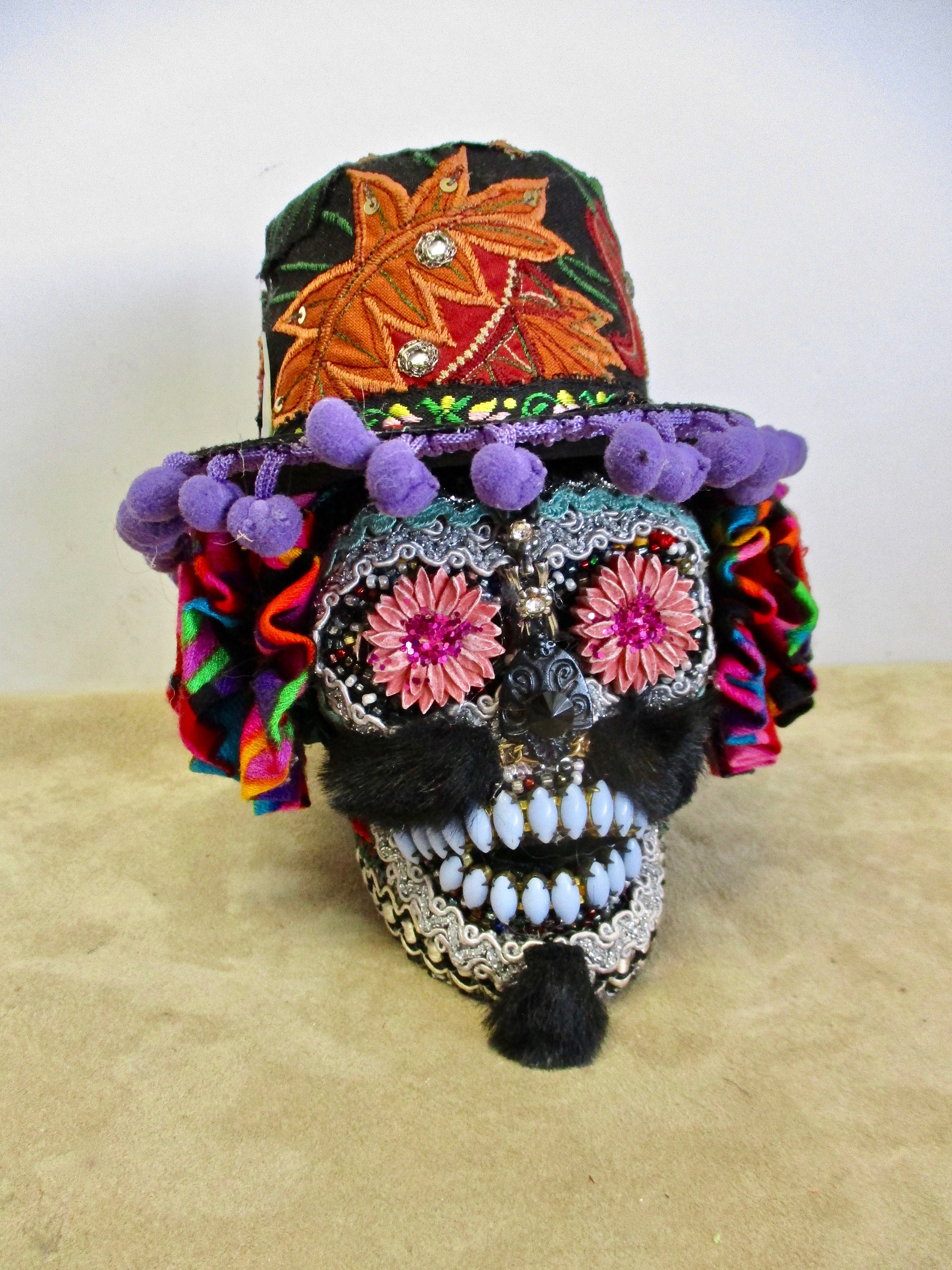 Dead Skull TRINKET BOX Groom Top Hat 