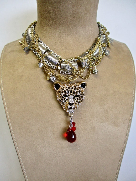 leopard choker necklace