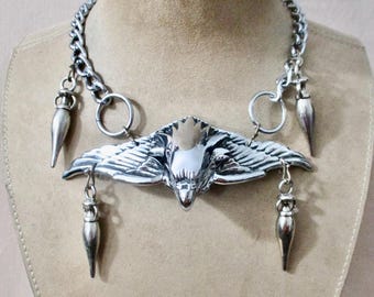 ネックレス・チョーカー BLENDOFF Downhill Eagle Necklace 925 Silver 925 Sterling Silver Eagle Wide Wingspan With Snake CZ
