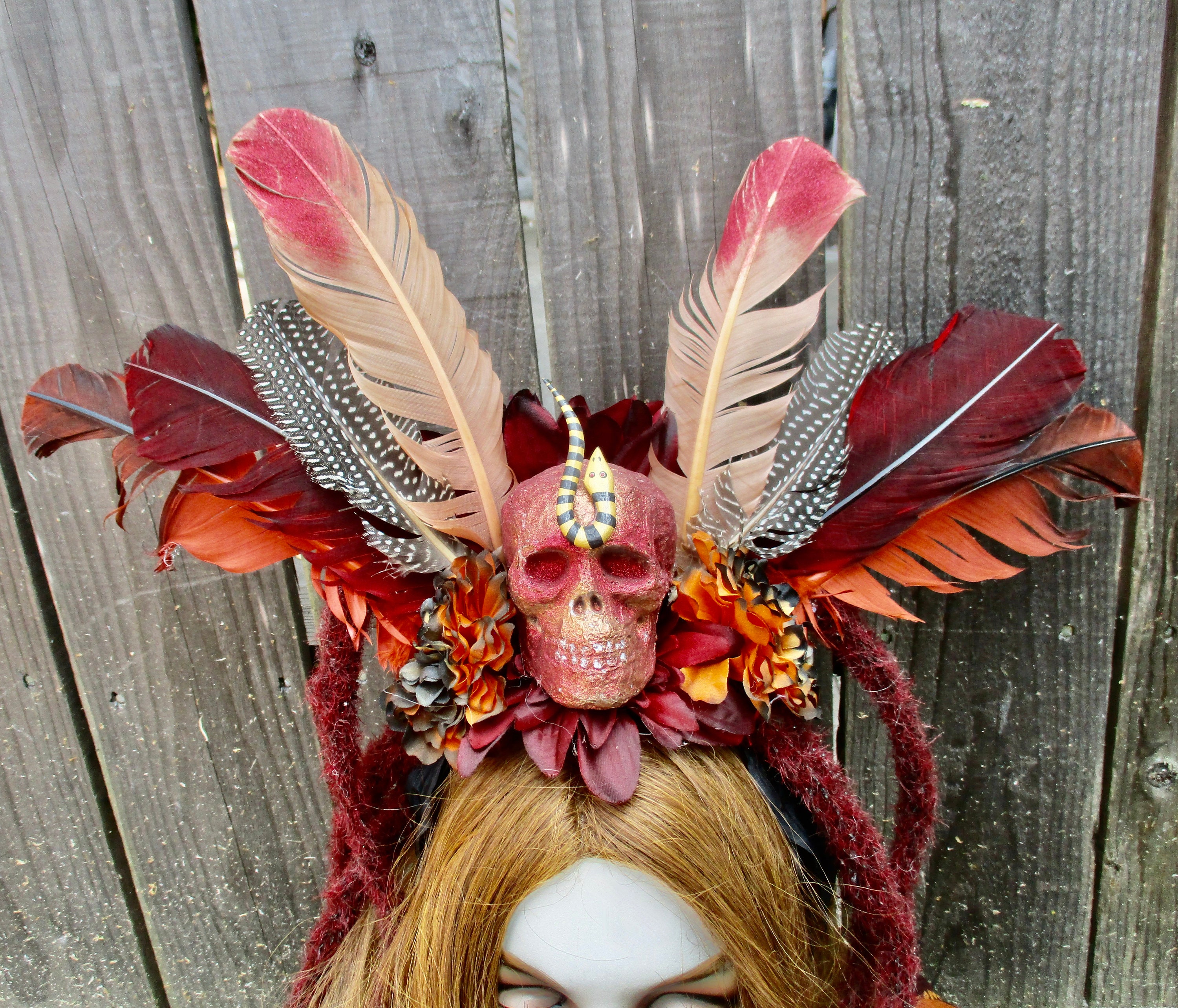 Voodoo Headpiece Witch Doctor Priest Priestess Cannibal Headband