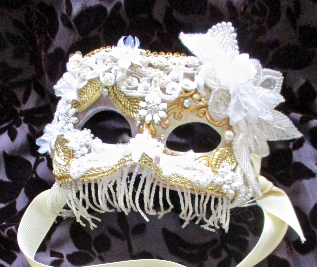 Mask Art 3D Vintage Assemblage Milady's Boudoir GLAM DECOR Tabletop Appliques