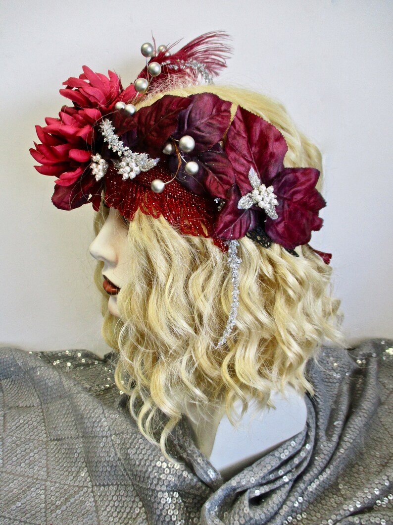 Fairy Wreath Headpiece Woodland Crown Gothic Burgundy Wine Etsy