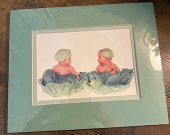 NEW Anne Geddes Cabbage Kids Print Double Mat 1993