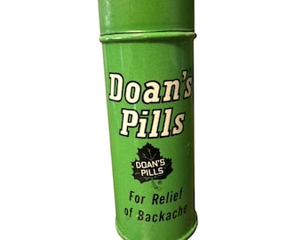 Vintage Green Metal Doan's Pills Container