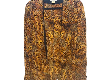 Vintage Chameleon Open Blazer Size 6 Cheetah Print