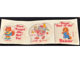 1983 Vintage Puffy Stickers The Get Along Gang Set of 3