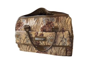 Vintage Jordache Floral Tapestry Weekender Tote EUC