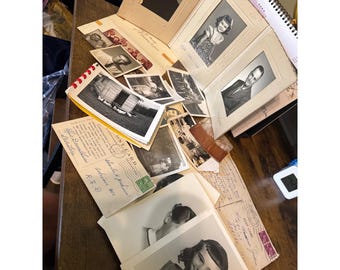 Ephemera 26 Pc Lot Black White Photos 40s to 60s Post Cards