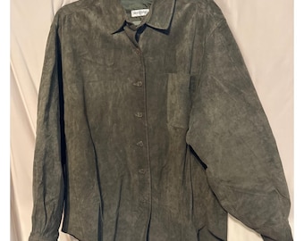 Vintage Sarah Chapman Olive Pig Suede Jacket XL