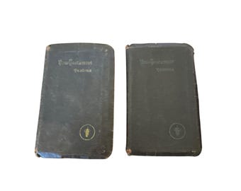 Set of 2 Military Pocket Bibles 1940's Ephemera US Army New Testament Psalms
