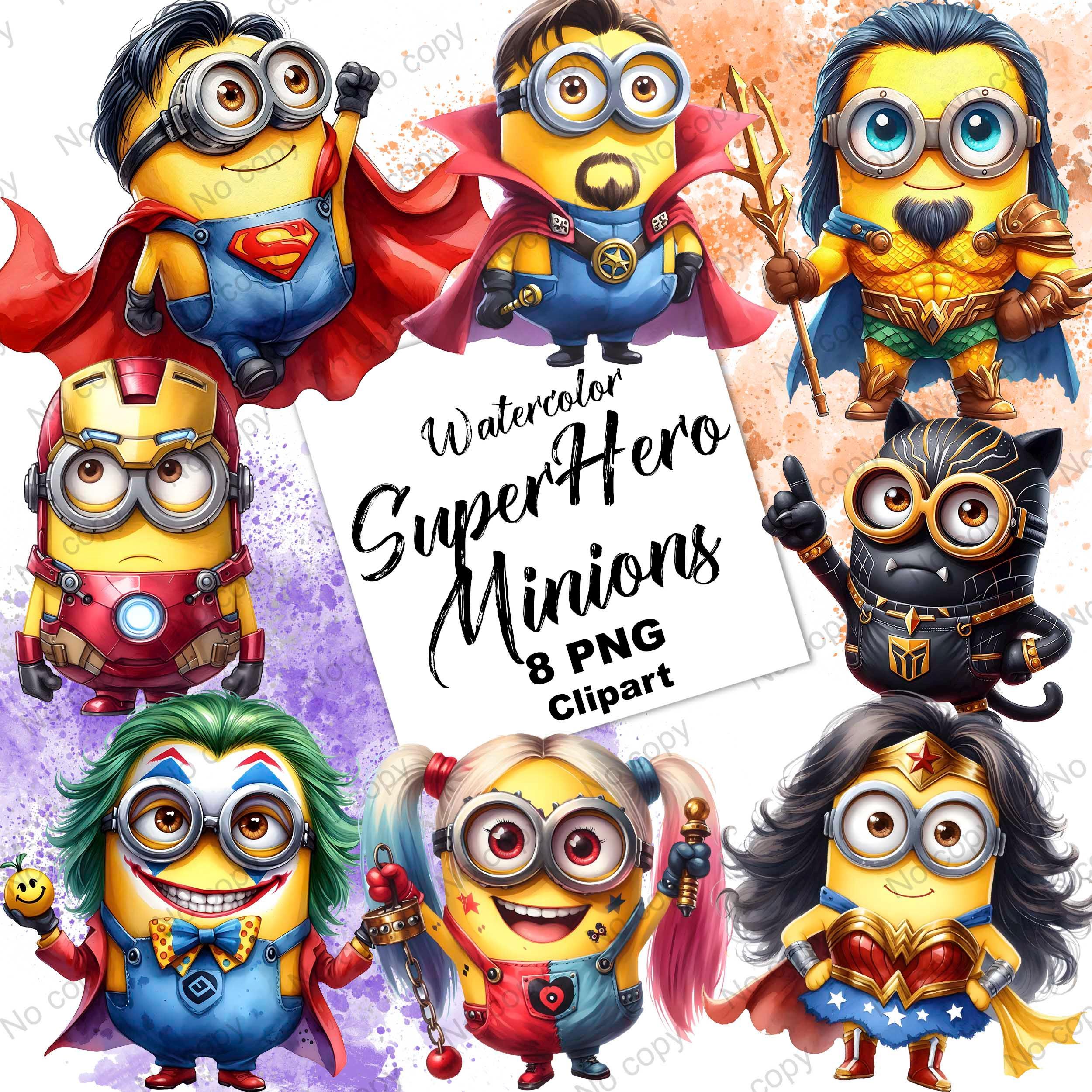 Minions Clipart Bundle, Superhero Minions Clipart, Superhero PNG ...