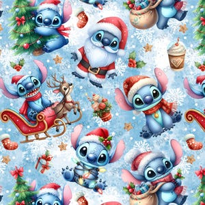 Stitch Natale modello senza soluzione di continuità, carta digitale di Natale, modello di Natale Stitch, file di sublimazione di Natale