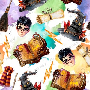 Wizard School Seamless Pattern, Wizard Academy Seamless Pattern,Magic School Seamless Pattern, Wizard Digital Paper,