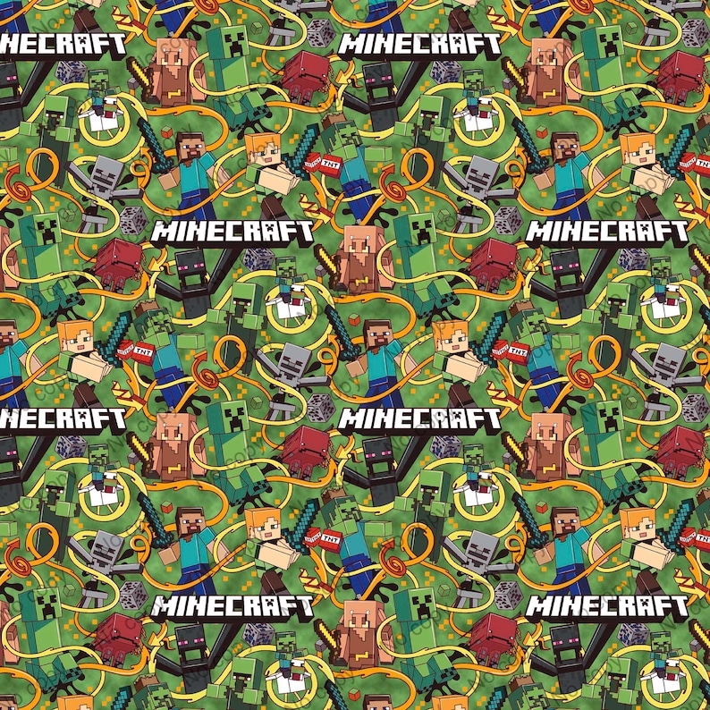Minecraft Digital Paper, Pixelated Seamless Pattern (digital Download ...