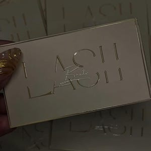 Glossy Embossed Business Card Template for Lash Techs, Nail Techs, Estheticians, Makeup Artists, Cosmetologists, Hair Stylists