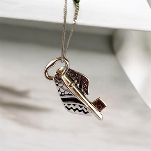 Handmade Silver Kufia Pendant Necklace: Bohemian Tribal Jewelry