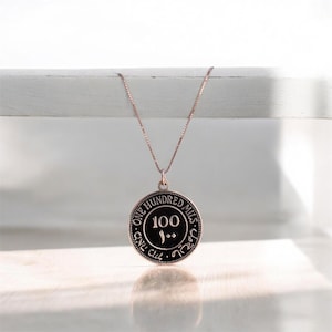 Handmade Palestinian Coin Necklace: 925 Silver Pendant, 100 Mils