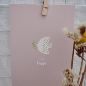 Postkarte | Karte zur Taufe |  Grußkarte | Taube