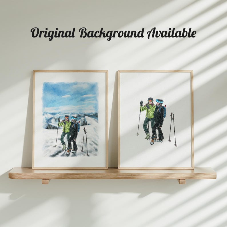Custom Portrait with Pet, Watercolor Pet Portrait from Photo, Couple Portrait with Pet, Gift for Pet Lover, Pet Memorial Gift, Gift for Him image 13