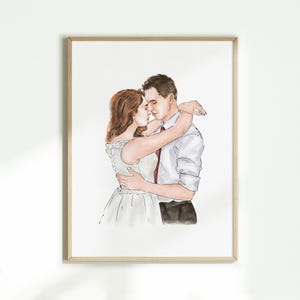 Custom Watercolor Portrait From Photo, Hand-Drawn Wedding Portrait, Marriage Proposal Portrait Painting, In loving Memory Gift, Couple gift