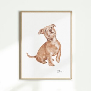 Mini ritratto personalizzato di un animale domestico da foto, dipinto a mano con acquerello di un cane, regalo commemorativo per animali domestici, regali per gli amanti degli animali, regalo per la perdita di un animale domestico