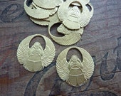 Brass Stamping Egyptian Revival Winged Scarab Brass Stampings