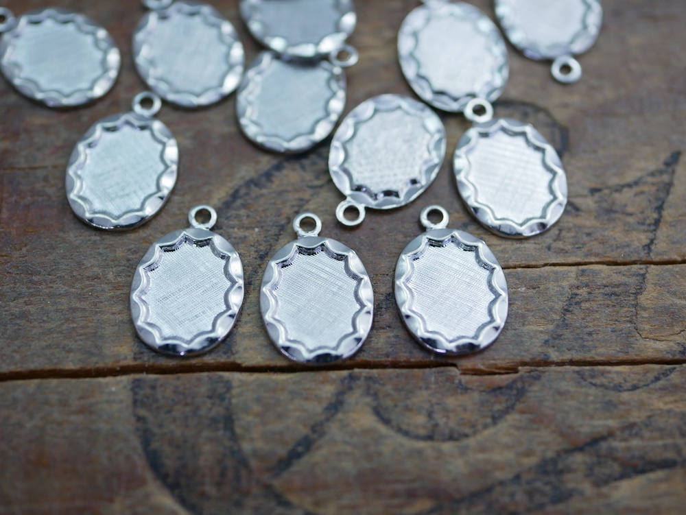 Rhinestone Setting Silver Setting 8x6mm Rhinestone Inset Rhinestone ...