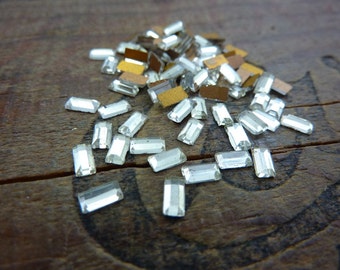Vintage strass stokbrood klein 5 x 2,5 mm kristal stokbrood glas strass (20)