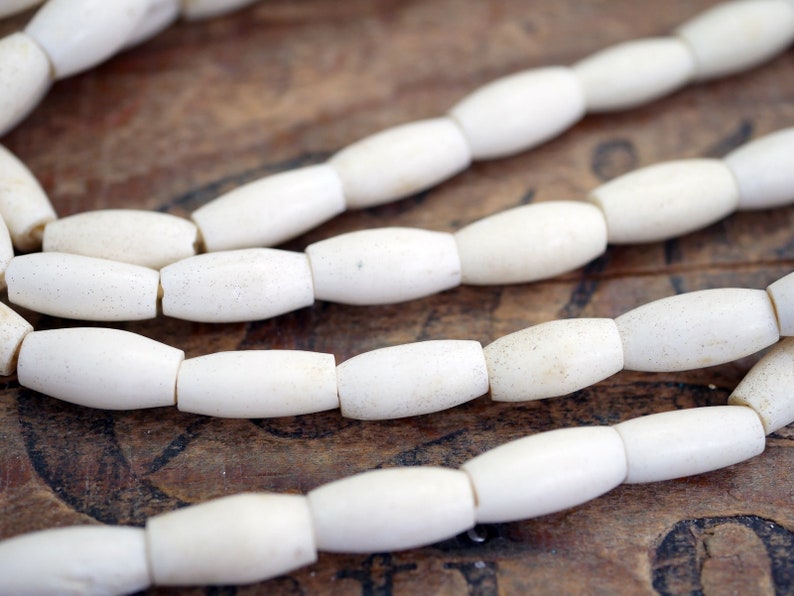 Bone Hairpipe Beads Cattle Bone Hairpipe Tubes 13x8mm Hair Pipe Beads 20 pcs HP2 image 3