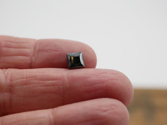 Rhinestone Black Luster 6mm Square Glass Rhinestone Faceted Edge