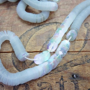 Antique Sequin Crystal Clear AB 6mm French Sequin about 7 inch strand