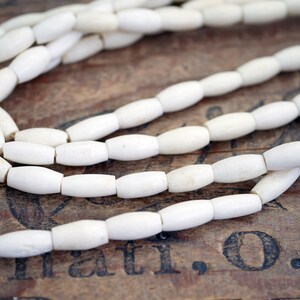 Bone Hairpipe Beads Cattle Bone Hairpipe Tubes 13x8mm Hair Pipe Beads 20 pcs HP2 image 2