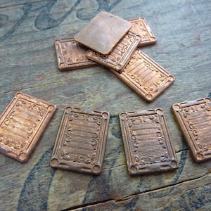 Vintage Solid Copper Square Stamping 20x15mm (4)