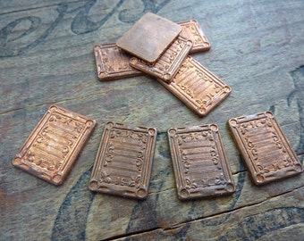Vintage Solid Copper Square Stamping 20x15mm (4)